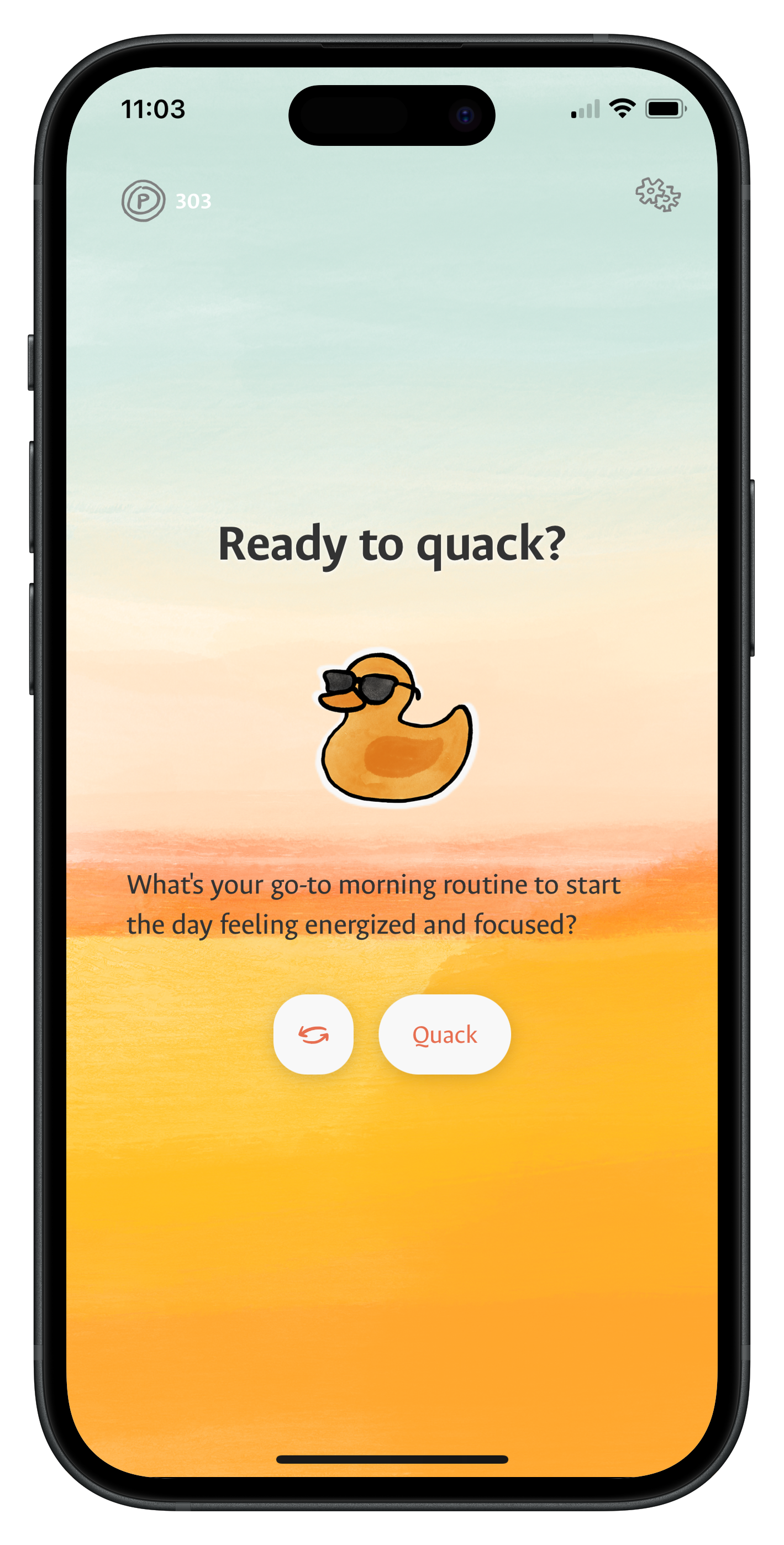 Quack Now Home Screen